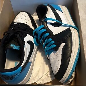 Nike Air Jordan Low Black White Blue Sneakers